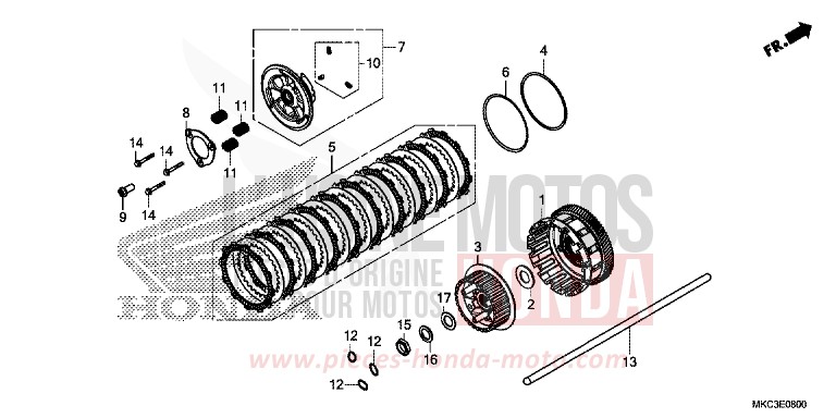 CLUTCH for Gold Wing CANDY ARDENT RED (R367) from 2018